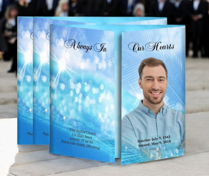 Sparkling Waters Gatefold Funeral Program Design & Print (Pack of 50)