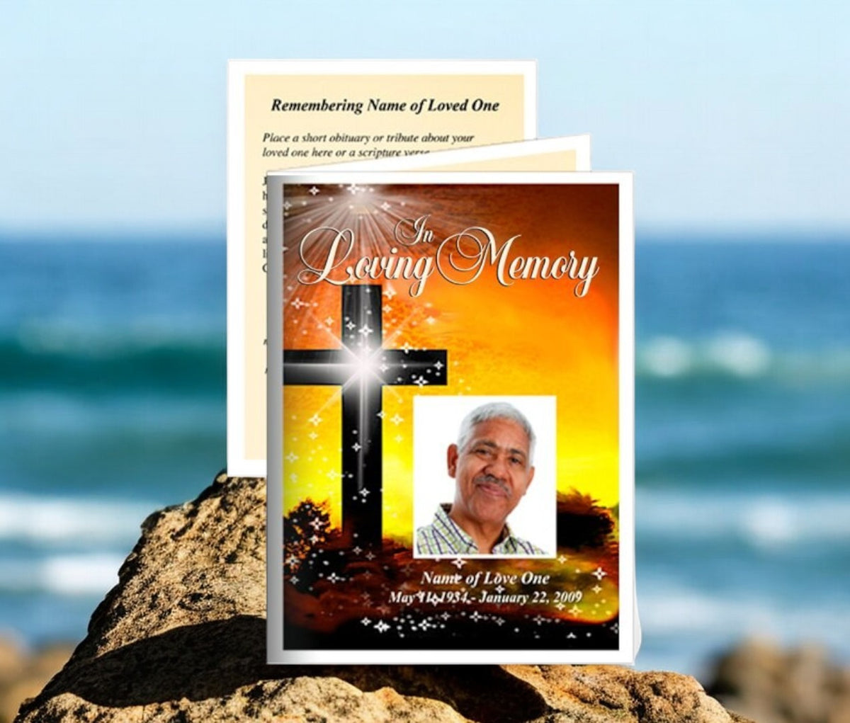Splendor Template Splendor Small Memorial Card Template – Funeral Program-Site Funeral ...