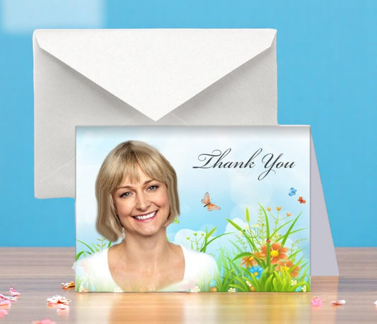 Springtime Funeral Thank You Card Design & Print (Pack of 50)