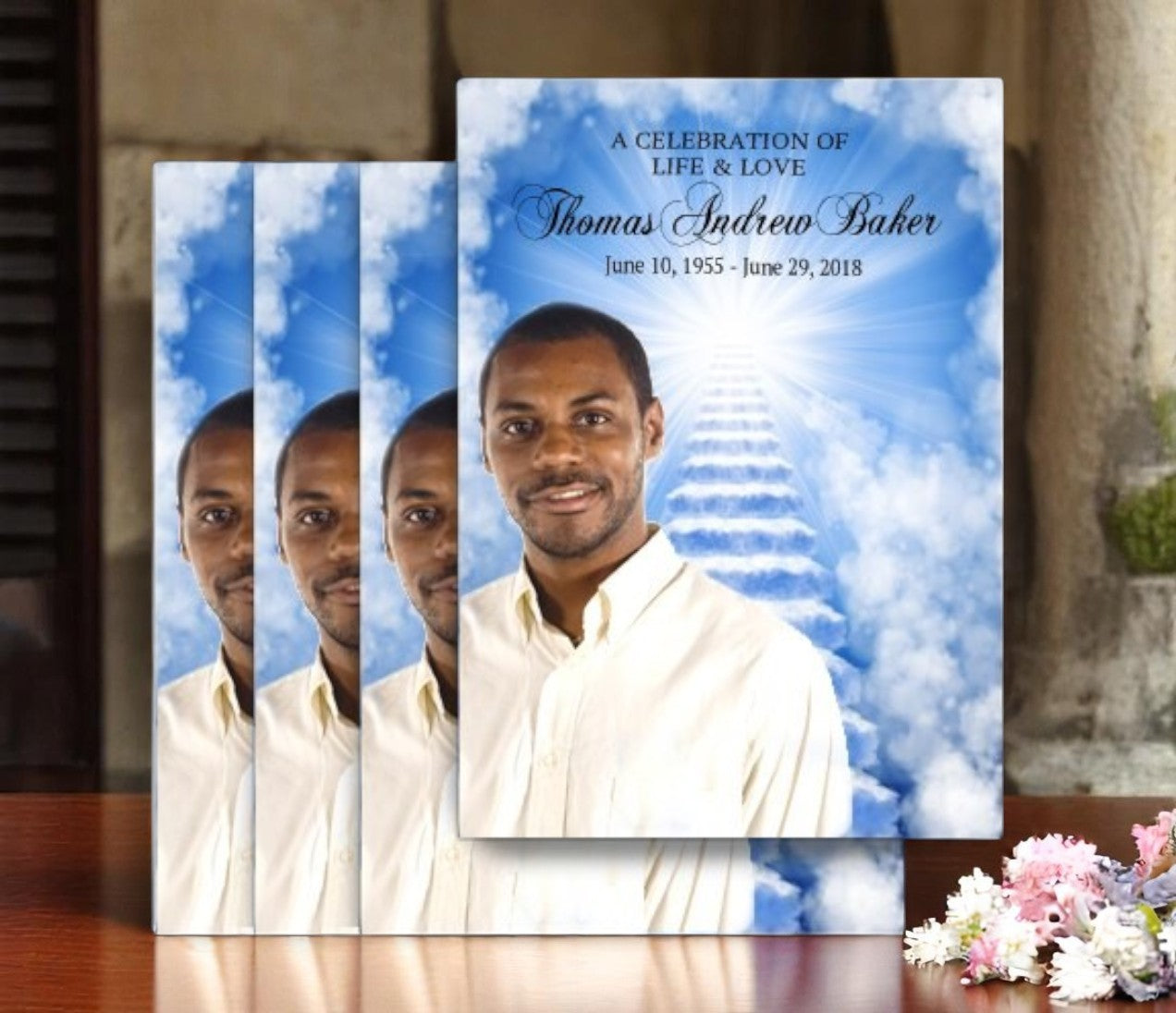 Stairway Funeral Memorial Card Design & Print (Pack of 50)