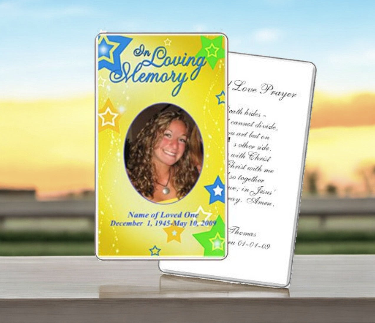 Starry Prayer Card Template