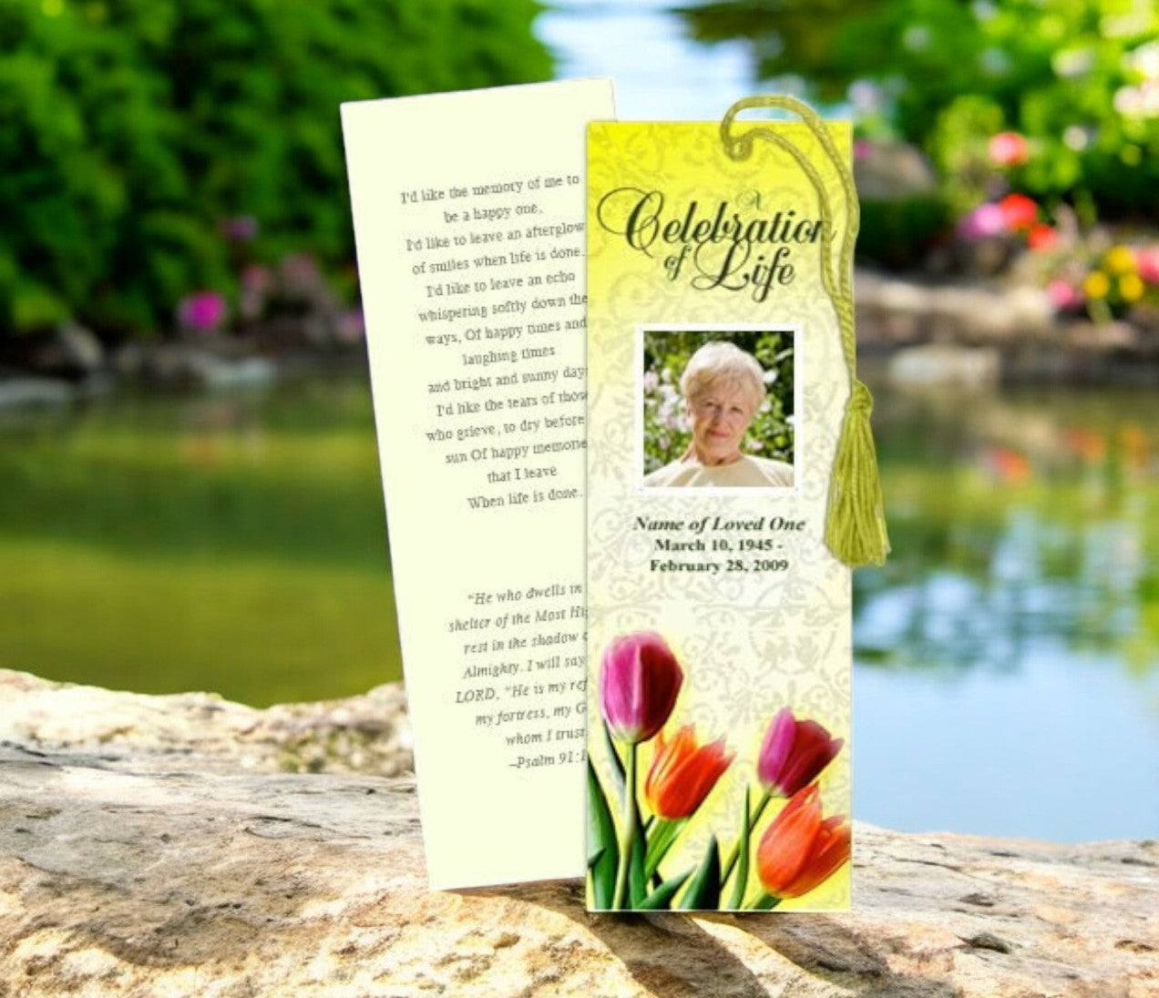 Sunny Memorial Bookmark Template – Funeral Program-Site Funeral ...