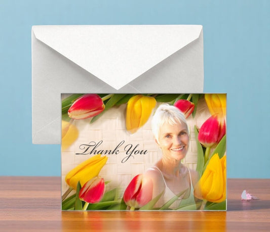 Tulips Funeral Thank You Card Design & Print (Pack of 50)