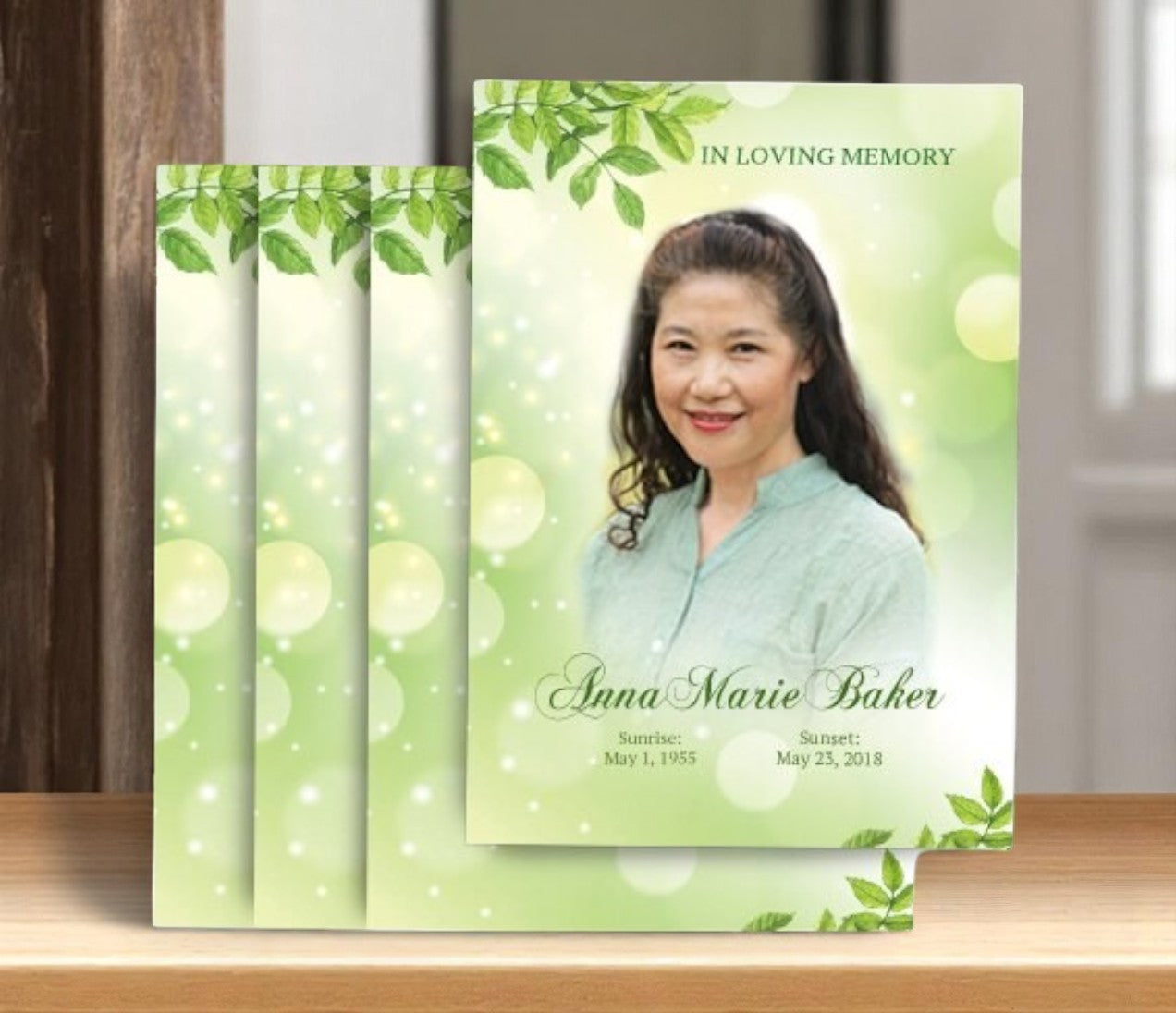 Twinkling Leaf Memorial Card Design & Print (Pack of 50)