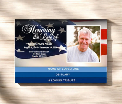 US Flag 8-Sided Graduated Bottom Fold Template