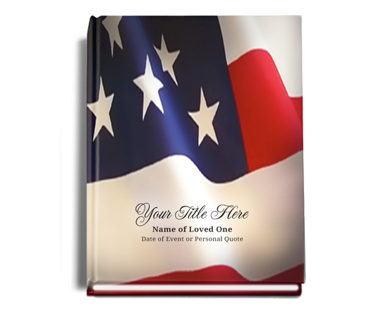 US Flag Memorial Funeral Guest Book