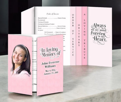 Vertical Gatefold-Graduated Combo Funeral Program Design & Print (Pack of 50)