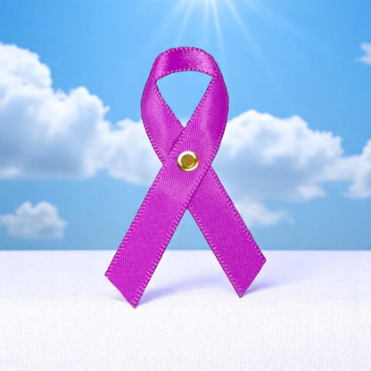 Mini Violet Cancer Ribbon, Awareness Ribbons  - 10 Pack