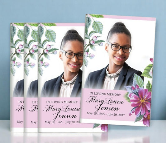 Water Blossom Bifold Funeral Program Design & Print (Pack of 50)