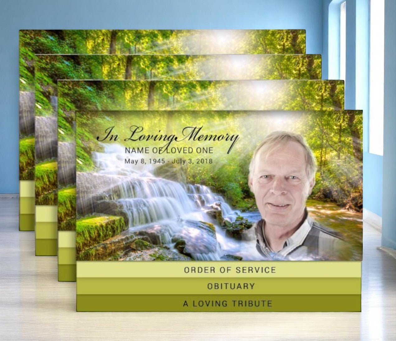 Waterfall 8-Sided Graduated Bottom Program Design & Print (Pack of 50)