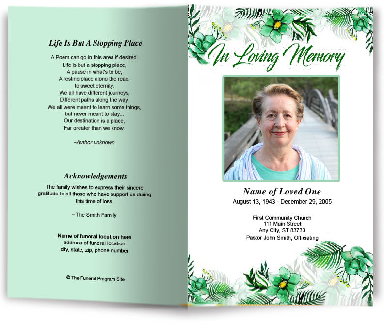 Annabella Funeral Program Template