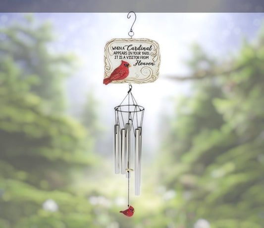 When A Cardinal Appears Garden Memorial Wind Chime - Funeral Program - Site Funeral Programs & Templates