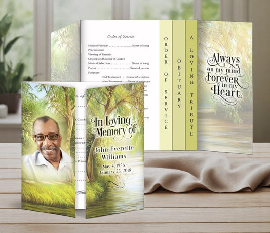 Willow Gatefold-Graduated Combo Funeral Program Design & Print (Pack of 50)