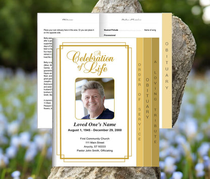 Windsor 8-Sided Graduated Funeral Program Template