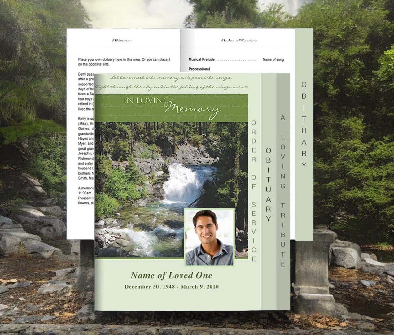Winsome Tabloid 8-Sided Graduated Funeral Program Template