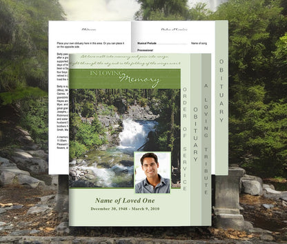 Winsome Tabloid 8-Sided Graduated Funeral Program Template