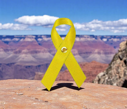 Mini Gold Cancer Ribbon, Awareness Ribbons - Pack of 10