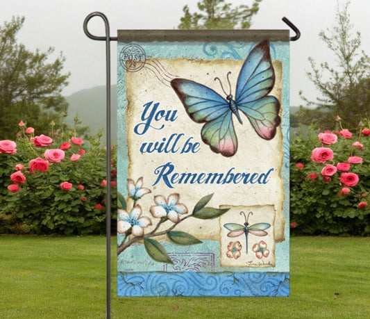 You Will Be Remembered Garden or Cemetery Flag - Funeral Program - Site Funeral Programs & Templates