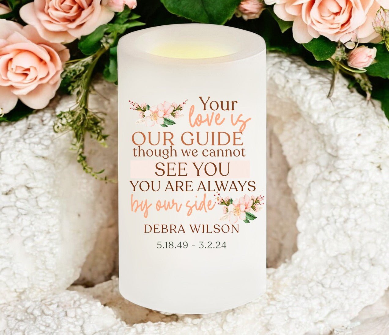 Funeral Led Your Love Personalized Flameless LED Memorial Candle – Funeral Program ...