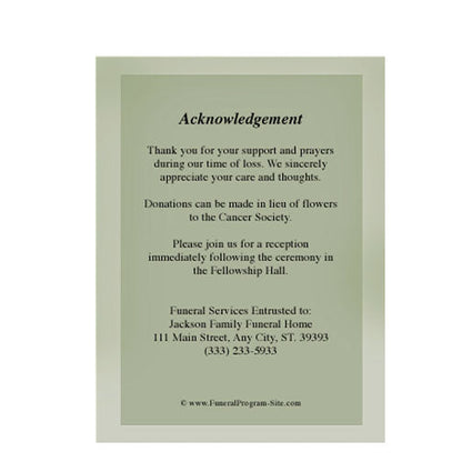 Bridge Small Memorial Card Template.
