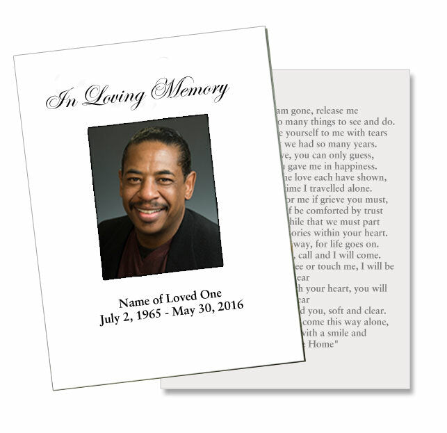 Classic Small Memorial Card Template.