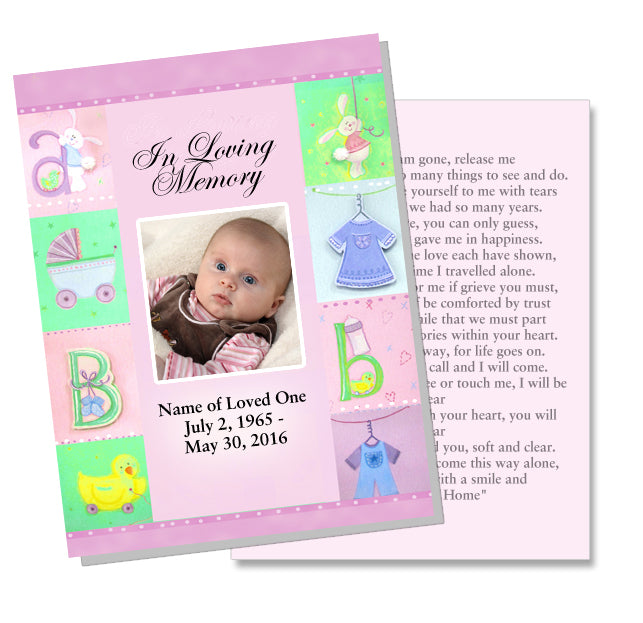 Darling Small Memorial Card Template.