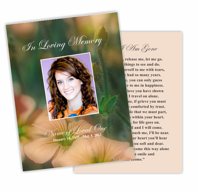 Floral Small Memorial Card Template.