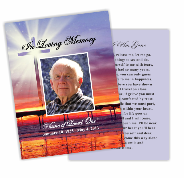 Glorify Small Memorial Card Template.