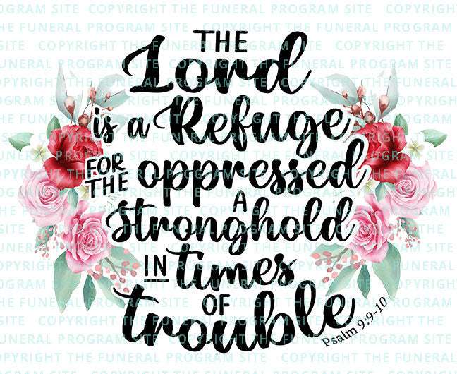The Lord Is My Refuge Word Art.