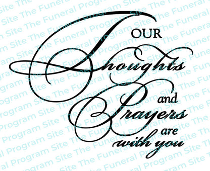 Our Thoughts And Prayers Sympathy Word Art.