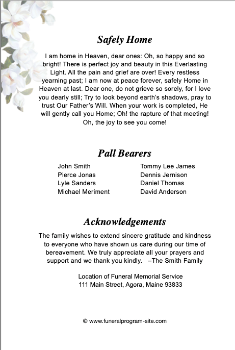 Gardenia 4 Sided Graduated Fold Funeral Program Template Funeral Gardenia 4 Sided Graduated Fold Funeral Program Template Funeral