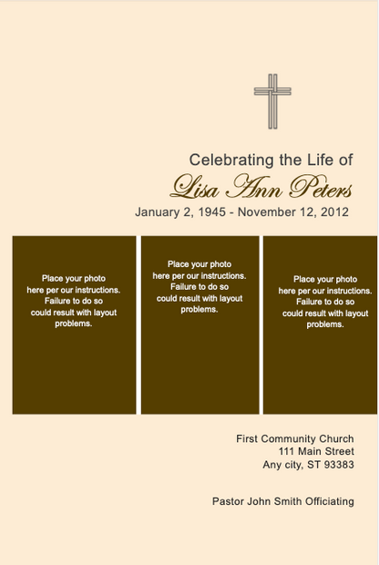 Spiritual 4-Sided Graduated Funeral Program Template.