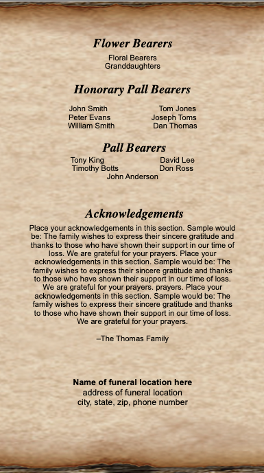 Shepherd Trifold Funeral Brochure Template.