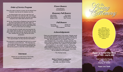 Twilight Trifold Funeral Brochure Template.