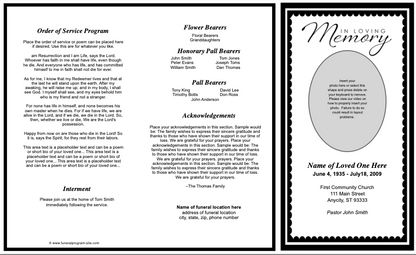 Gallant Trifold Funeral Brochure Template.