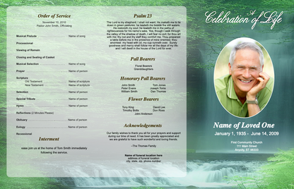 Cascade Trifold Funeral Brochure Template.