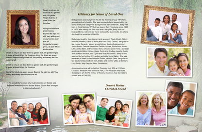 Bridge Trifold Funeral Brochure Template.