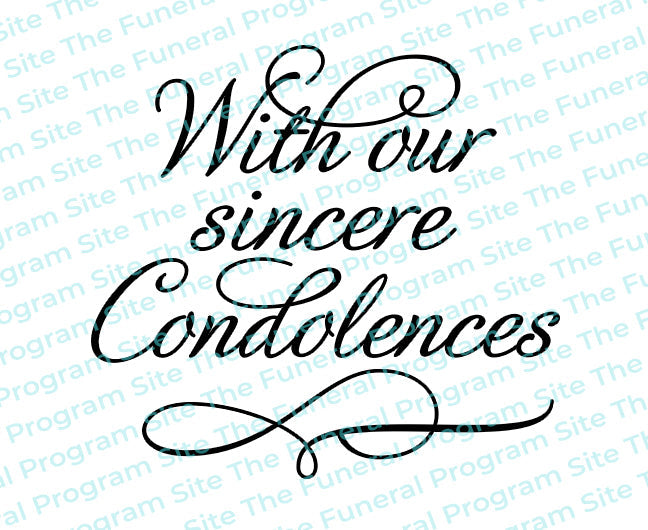Sincere Condolences Word Art.