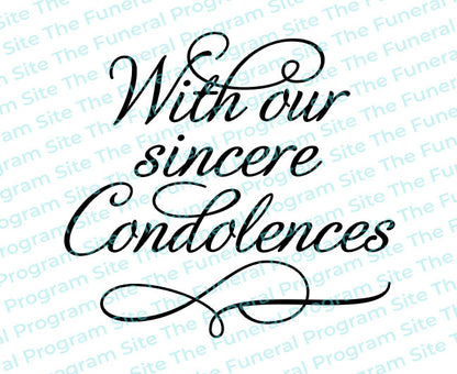 Sincere Condolences Word Art.