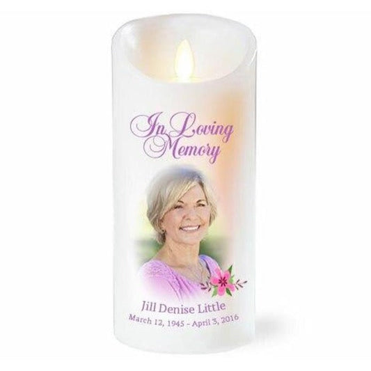 Accent Dancing Wick Personalized LED Memorial Candle.