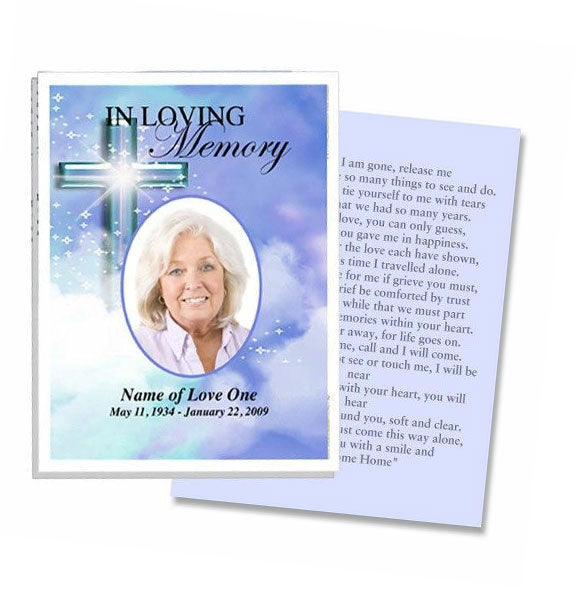 Adoration Small Memorial Card Template.