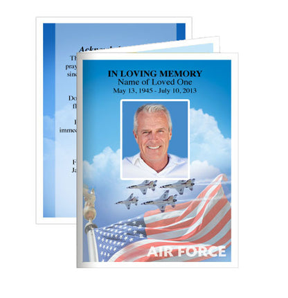 Air Force Small Memorial Card Template.