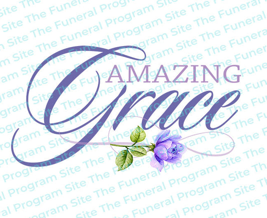 Amazing Grace Funeral Bible Verse Word Art.