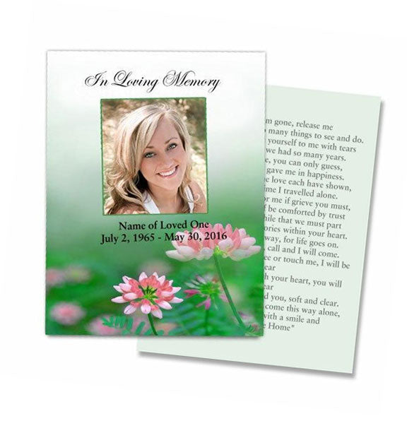 Ambrosia Small Memorial Card Template.