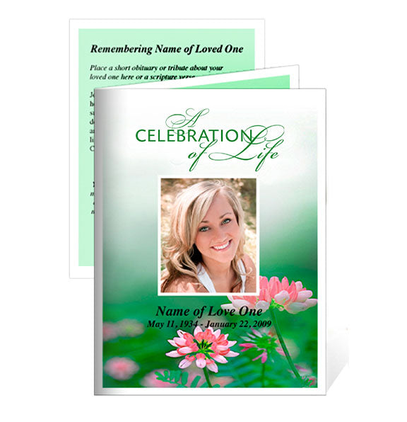 Ambrosia Small Memorial Card Template.