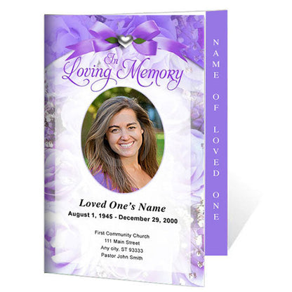 Amethyst 4-Sided Graduated Funeral Program Template.
