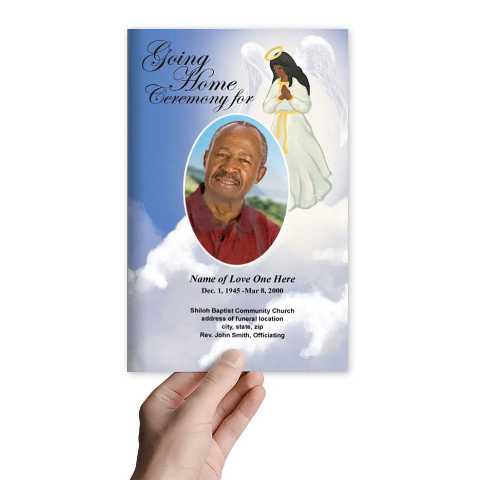 Angel Funeral Program Template.