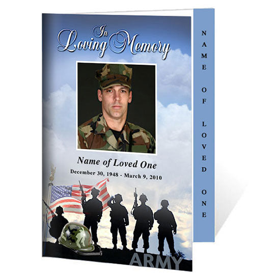 Army 4-Sided Graduated Funeral Program Template.