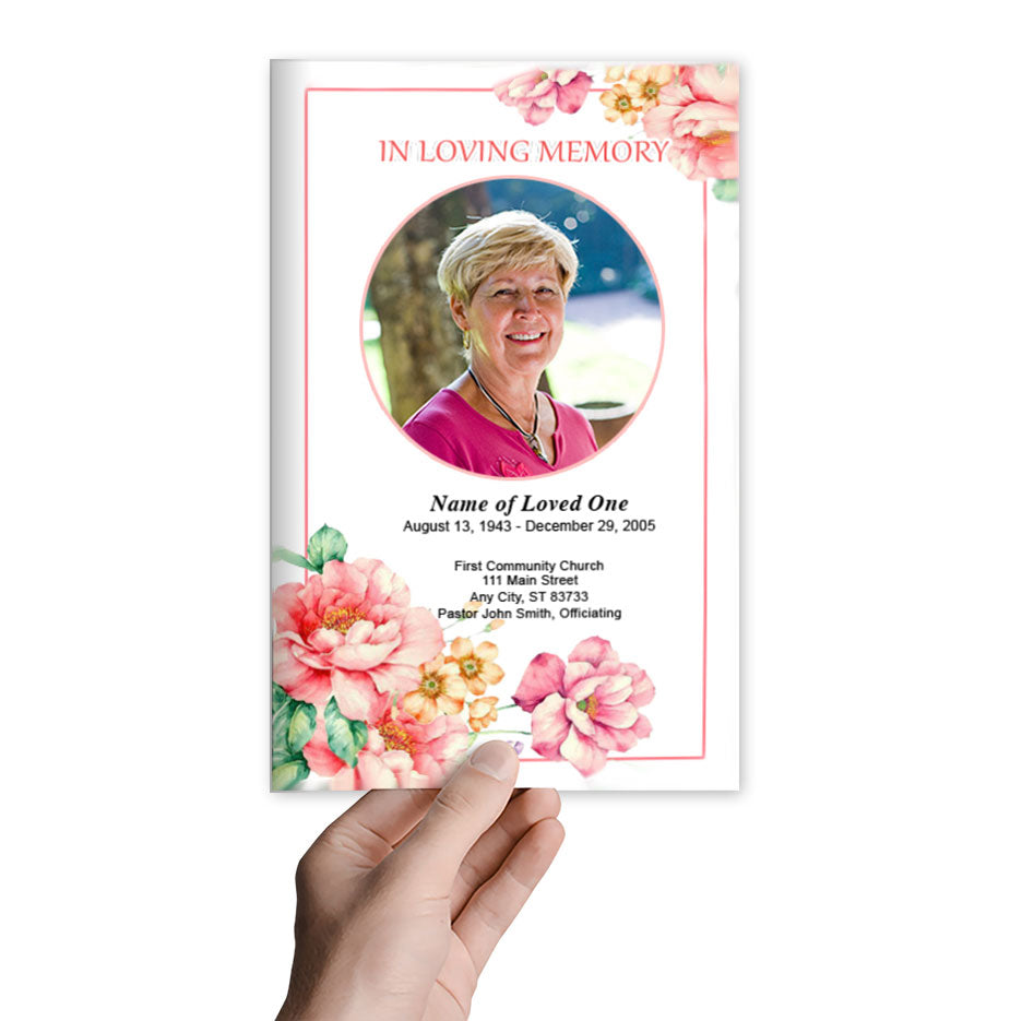 Aroma Watercolor Funeral Program Template.