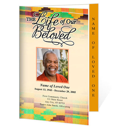 Ashanti 4-Sided Graduated Funeral Program Template.